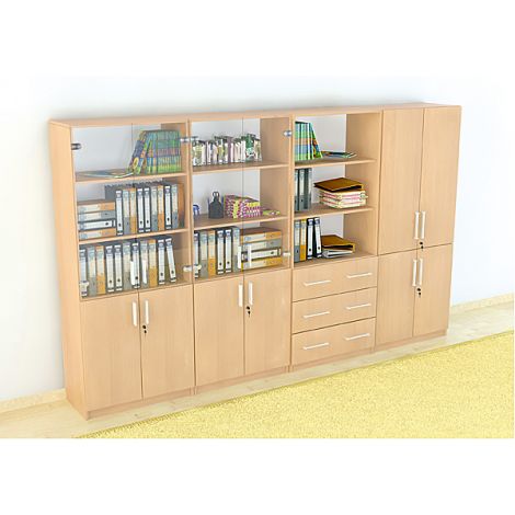 Set mobilier scolar pentru depozitare si expunere materiale didactice, expo 6 culoare fag - imagine 6